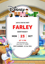 disney junior canva birthday invitation