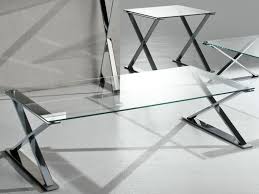 Glass And Stainless Steel Coffee Table