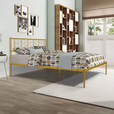 Platform bed threshold bedroom furniture. Queen Size Metal Bed Frame Vintage Look Bed Frame With Headboard Queen Bed Frame No Box