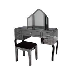 Smoked Mirror Dressing Table Set New