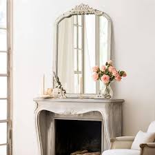 Neutype 24 In W X 36 In H Classic Arched Wood Framed Weathered White Retro Wall Decorative Mirror