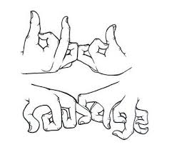 If you don't know what the letters stand for, it's :. Blood Sausage Gang Sign
