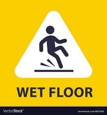plaque slip on wet floor fall man
