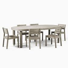 See more ideas about solid wood dining table, wood dining table, dining table. Portside Outdoor Expandable Round Dining Table Solid Wood Chairs Set Weathered Gray