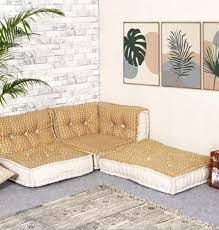 Floor Seating Sofa In Yellow Color
