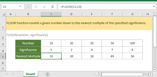 how to use the excel floor function