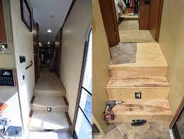 rv remodel carpet removal on stairs