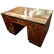 Long island art deco desk. Art Deco Desk Classic Flamed Mahogany Chairish