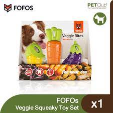 fofos veggie squeaky toy gift set petclub