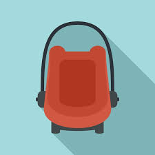 Baby Car Seat Booster Icon Flat