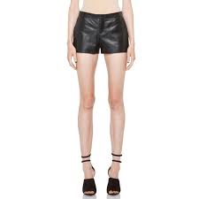 Theyskens Theory Black Sz 2 Leather Paxet Shorts
