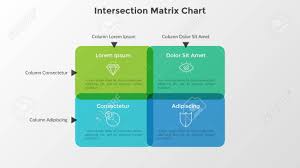 Intersection Matrix Chart Four Intersected Translucent Rounded