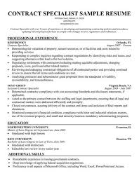 Contract Specialist Resume Example Example Document And Resume