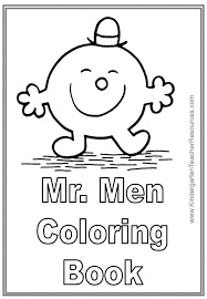 The image on the left has a title coloring book and to the right colouring book. Mr Men Coloring Pages