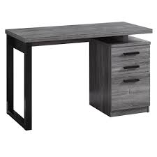 75 office desk solid mahogany wood 12 drawers rubbed black modern contemporary. Modern Desks Helio Gray Black Desk Eurway Furniture