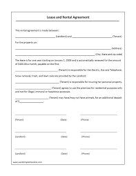 Basic Rental Agreement Word Document Template Business