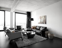 living room design in black and gray