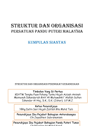 Perutusan tahun baru 2009 ketua pesuruhjaya persat. Struktur Dan Organisasi Persatuan Pandu Puteri Malaysia 1