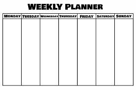 blank weekly planner calendar template