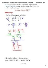 multi step equations practice