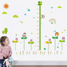 Cartoon Height Wall Sticker Chart Owl Height Ruler Wall Decal For Kids Room Removable Growth Charts Vinyl Home Decor Wall Stickers Decorations Wall