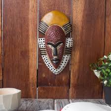 Hand Carved West African Wood Wall Mask