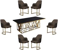 Put together a dining room set that expresses your style, or stop by a design center and let an ethan allen designer put one together for you. Casa Padrino Luxury Dining Room Furniture Set Gray Gold Black 1 Dining Table 6 Dining Chairs Luxury Dining Room Furniture