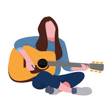 a playing an acoustic guitar a