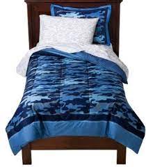 blue camouflage boys twin comforter set