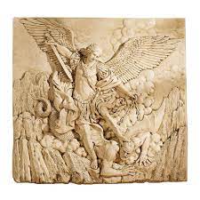 design toscano st michael the archangel sculptural wall frieze