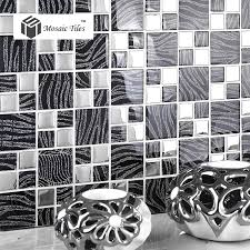 Tst Crystal Glass Tiles Black And White