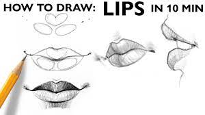 how to draw lips basic steps eng