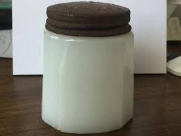 Vintage Milk Glass Cosmetic Cream Jar