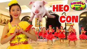 Nhạc Thiếu Nhi Vui Nhộn Cho Bé Ăn Ngon 🐷 Heo Con Xinh Tròn 🐖 Nhảy Cùng  BiBi 2020 - YouTube