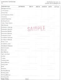 Concrete Bid Sheet Free Templates Proposal Template Sample