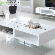 Glass And White Coffee Table 57
