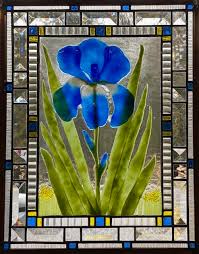 Blue Iris Sunflower Glass Studio