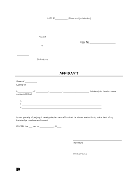 free affidavit form template sle