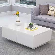 White Coffee Table With Wheels Flash