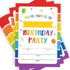 Birthday Party Invitations 20 Invitations And Envelopes Rainbow Party Invites Ideas And Supplies