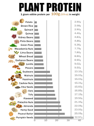 Plant Protein Chart Pt I In 2019 Protein Chart Protein