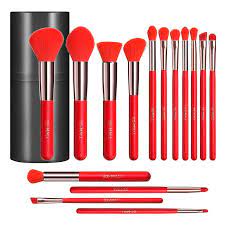 mua bs mall makeup brushes 15 pcs red
