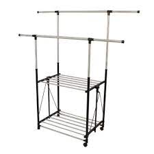 Browse our range of drying racks and clothes airers here. Greenway Stainless Steel Collapsible Double Bar Garment Rack Sam S Club