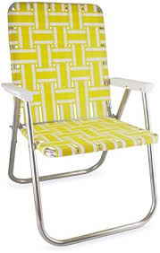 Lawn chair usa is the leading provider of aluminum webbed lawn chairs. Amazon Com Lawn Chair Usa Aluminum Webbed Chair Classic Yellow And White With White Arms Kitchen Dining