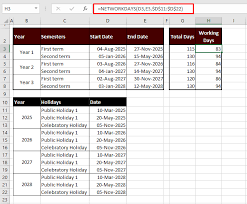 how to calculate business days in excel