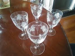 4 Crystal Juice Wine Water Glasses
