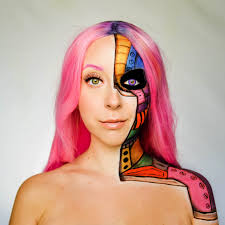 robot face paint tutorial pro face