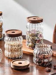 1pc Glass Jar With Ball Stopper