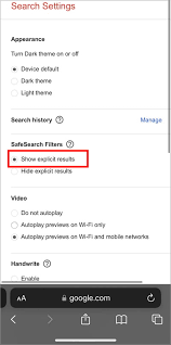 how to turn off safesearch on iphone