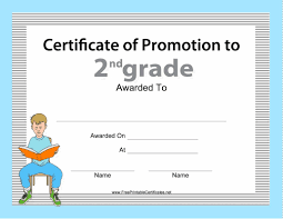 2nd Grade Promotion Certificate Printable Certificate